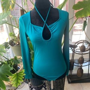 Kohls Intempo Women Cutout Bodysuit in Turquoise